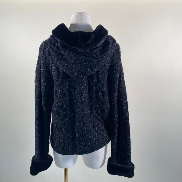 Vintage liz claiborne fur collard jacket - Picture 3 of 4